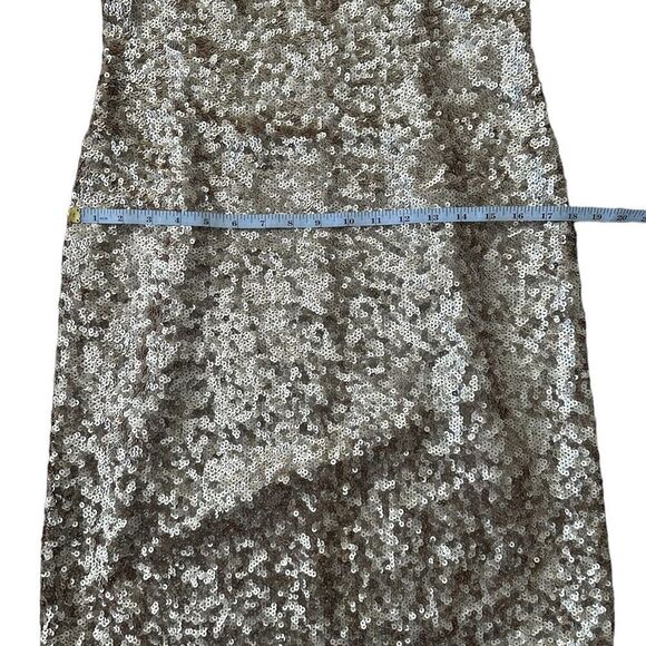 Talbots 100% Silk Champagne Sequined Embellished Dress Size 6 - Picture 10 of 13